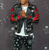 Motorcycle Brando Men's Punk Flower Patches Fashion Premium Leather Silver Studded Waist Belted Jacket - Leather Admirer